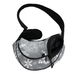 Silver And White Snowflake Pattern Print Pet Sling Carrier