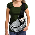 Silver And White Snowflake Pattern Print Pet Sling Carrier