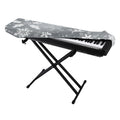 Silver And White Snowflake Pattern Print Piano Keyboard Cover