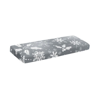 Silver And White Snowflake Pattern Print Piano Keyboard Cover