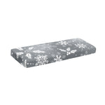 Silver And White Snowflake Pattern Print Piano Keyboard Cover
