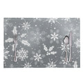 Silver And White Snowflake Pattern Print Placemat