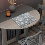 Silver And White Snowflake Pattern Print Placemat