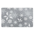 Silver And White Snowflake Pattern Print Polyester Doormat