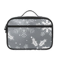 Silver And White Snowflake Pattern Print Portable Lunch Bag
