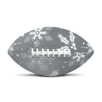 Silver And White Snowflake Pattern Print Rugby Ball