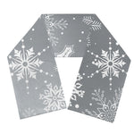 Silver And White Snowflake Pattern Print Scarf