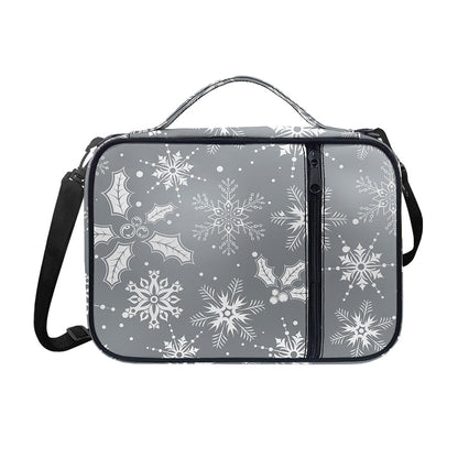 Silver And White Snowflake Pattern Print Shoulder Strap Bible Bag
