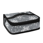 Silver And White Snowflake Pattern Print Small Lunch Bag
