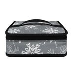 Silver And White Snowflake Pattern Print Small Lunch Bag
