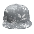 Silver And White Snowflake Pattern Print Snapback Cap