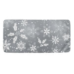 Silver And White Snowflake Pattern Print Towel