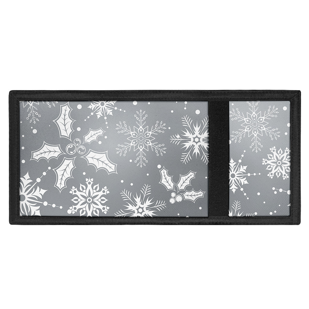 Silver And White Snowflake Pattern Print Trifold Wallet