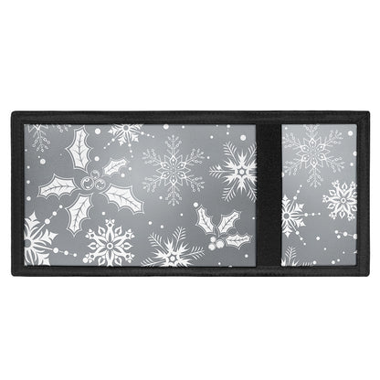 Silver And White Snowflake Pattern Print Trifold Wallet