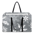 Silver And White Snowflake Pattern Print Utility Tote Bag