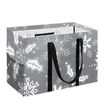 Silver And White Snowflake Pattern Print Utility Tote Bag