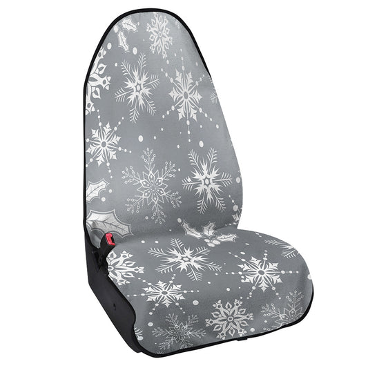Silver And White Snowflake Pattern Print Waterproof Car Seat Cover