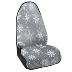 Silver And White Snowflake Pattern Print Waterproof Car Seat Cover