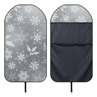 Silver And White Snowflake Pattern Print Waterproof Car Seat Cover