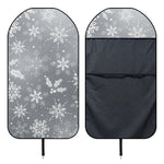 Silver And White Snowflake Pattern Print Waterproof Car Seat Cover