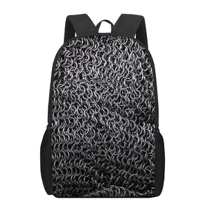 Silver Chainmail Print 17 Inch Backpack