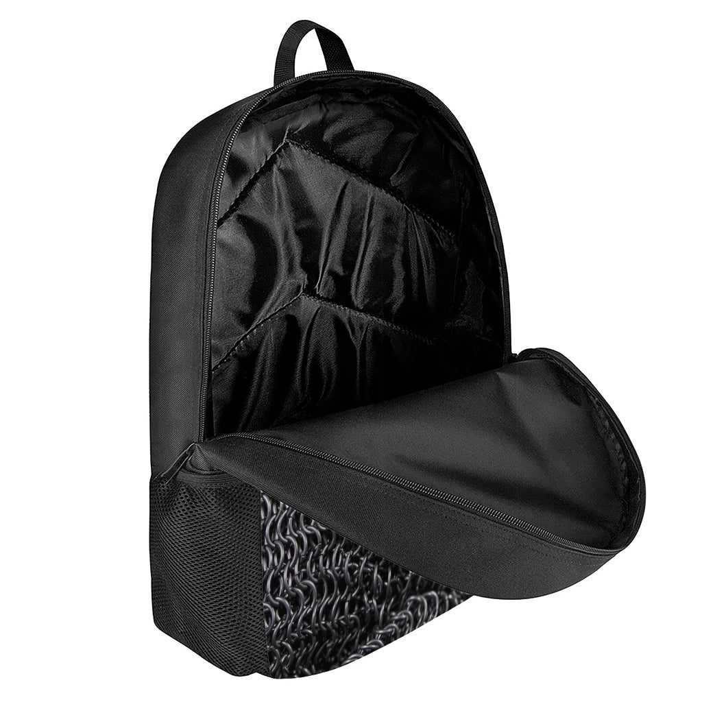 Silver Chainmail Print 17 Inch Backpack