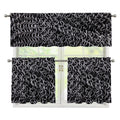 Silver Chainmail Print 3 Piece Kitchen Curtains