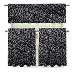 Silver Chainmail Print 3 Piece Kitchen Curtains