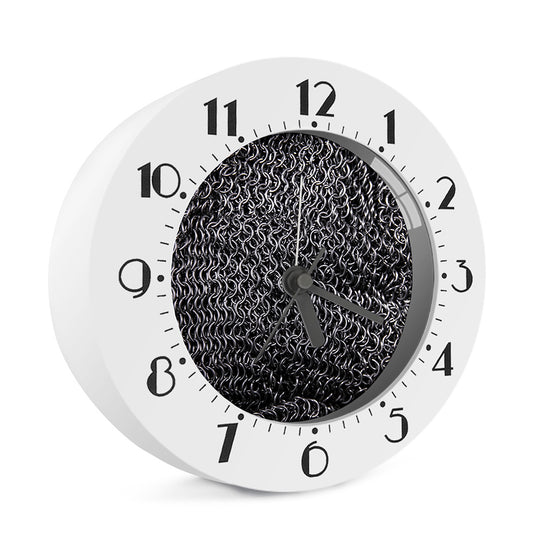 Silver Chainmail Print Alarm Clock