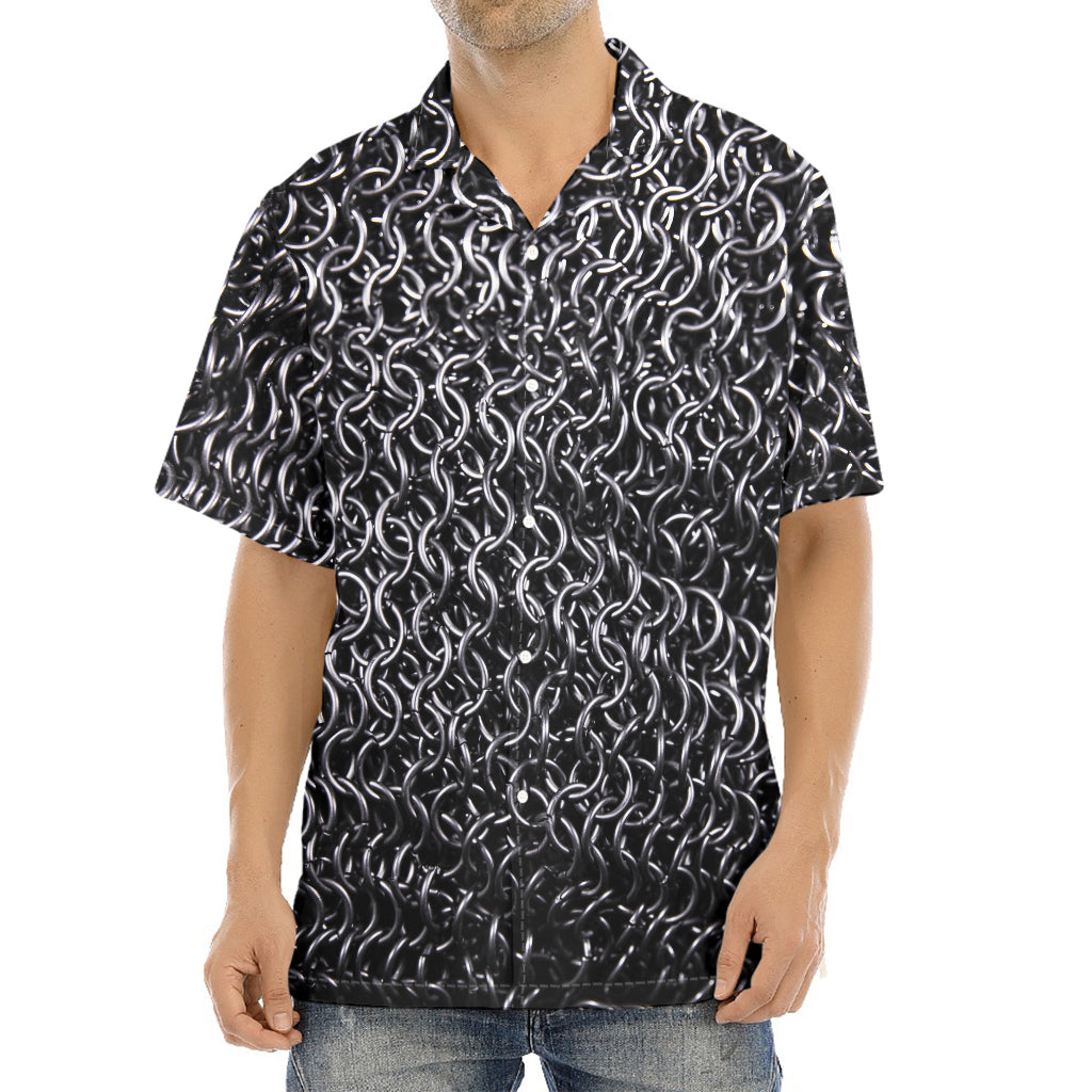 Silver Chainmail Print Aloha Shirt