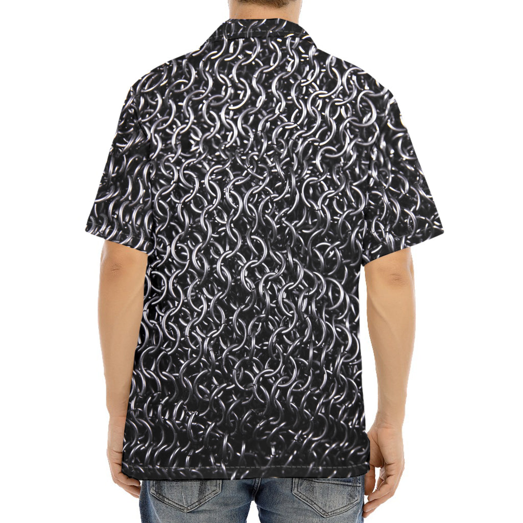 Silver Chainmail Print Aloha Shirt