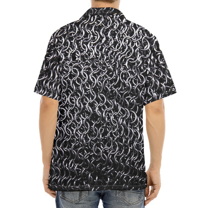 Silver Chainmail Print Aloha Shirt