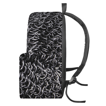 Silver Chainmail Print Backpack