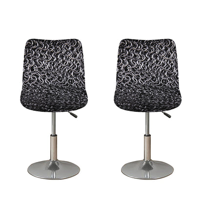 Silver Chainmail Print Bar Stool Covers