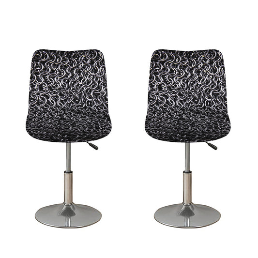 Silver Chainmail Print Bar Stool Covers