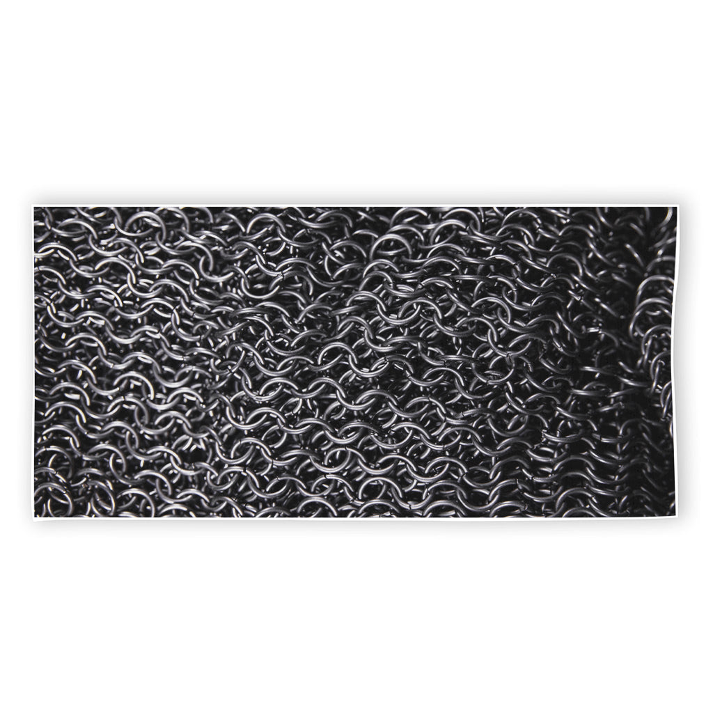 Silver Chainmail Print Beach Towel