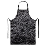Silver Chainmail Print Bib Apron With Pocket
