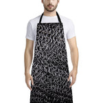 Silver Chainmail Print Bib Apron With Pocket