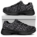 Silver Chainmail Print Black Chunky Shoes