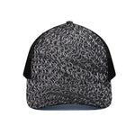 Silver Chainmail Print Black Mesh Trucker Cap