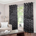 Silver Chainmail Print Dimout Grommet Curtains