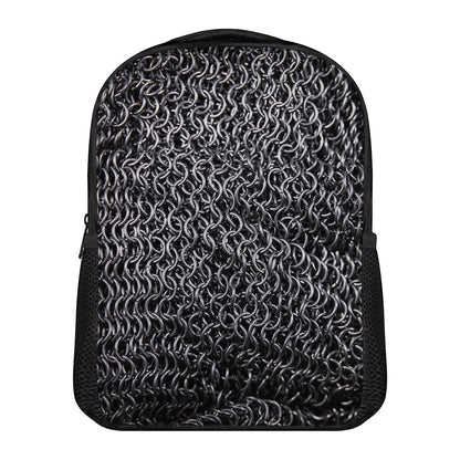 Silver Chainmail Print Casual Backpack
