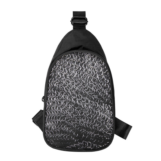 Silver Chainmail Print Chest Bag