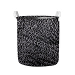 Silver Chainmail Print Collapsible Laundry Basket