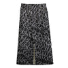 Silver Chainmail Print Cotton Front Slit Maxi Skirt