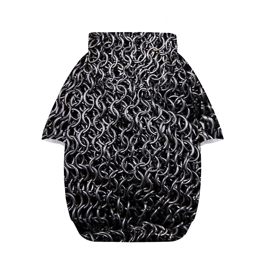 Silver Chainmail Print Dog Zip Up Hoodie