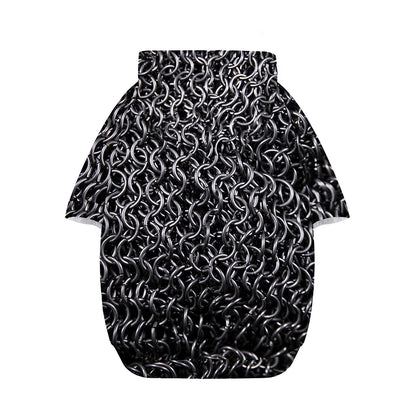 Silver Chainmail Print Dog Zip Up Hoodie