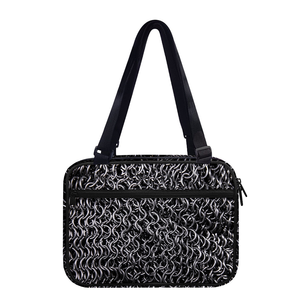 Silver Chainmail Print Double Strap Bible Bag