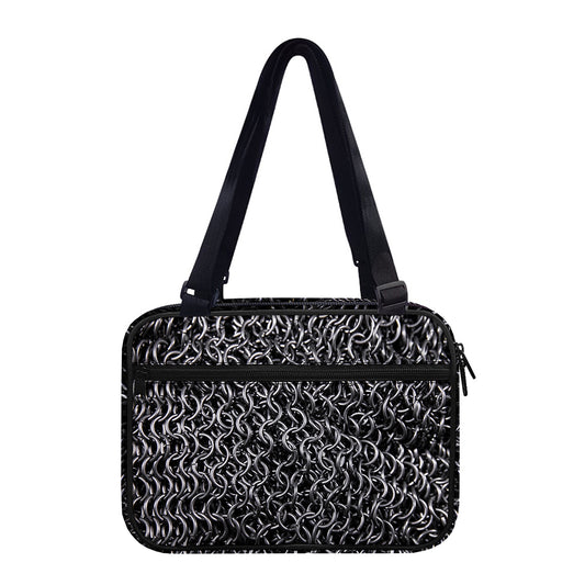 Silver Chainmail Print Double Strap Bible Bag