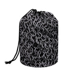 Silver Chainmail Print Drawstring Makeup Bag